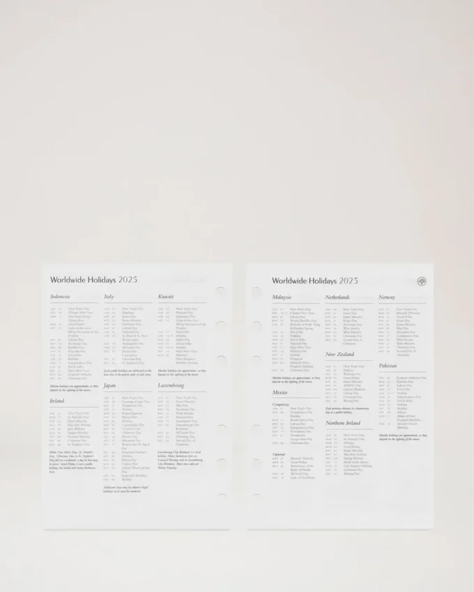 2025 Agenda-Tagebucheinlage Weißes Papier Herren 2025 Agenda-Tagebucheinlage Weißes Papier Herren