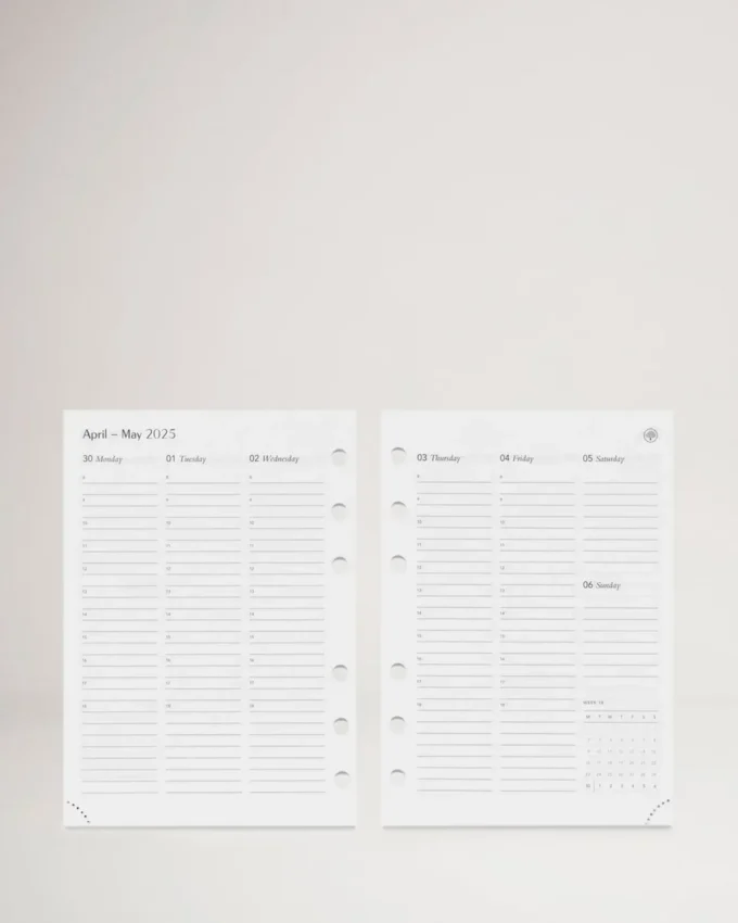 2025 Agenda-Tagebucheinlage Weißes Papier Herren 2025 Agenda-Tagebucheinlage Weißes Papier Herren