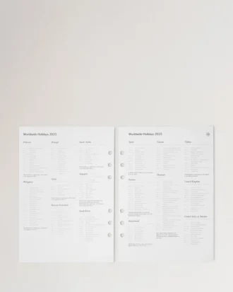 2025 Planer-Tagebucheinlage Weißes Papier Herren 2025 Planer-Tagebucheinlage Weißes Papier Herren