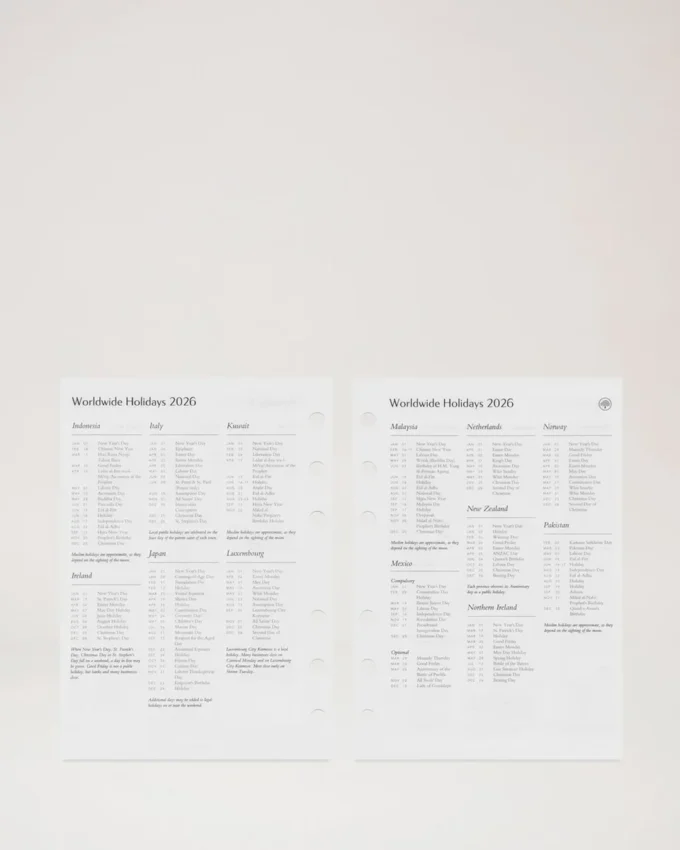 2026 Agenda-Tagebucheinlage, weißes Papier, für Frauen 2026 Agenda-Tagebucheinlage, weißes Papier, für Frauen