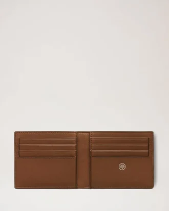 8-Karten-Brieftasche aus klein genarbtem Leder in Eiche