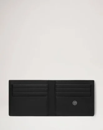 8-Karten-Brieftasche Schwarz Kleine klassische Narbung Herren