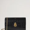 Amberley Clutch Schwarz Glänzend Small Croc Damen