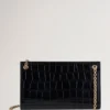 Amberley Clutch Schwarz Glänzend Small Croc Damen
