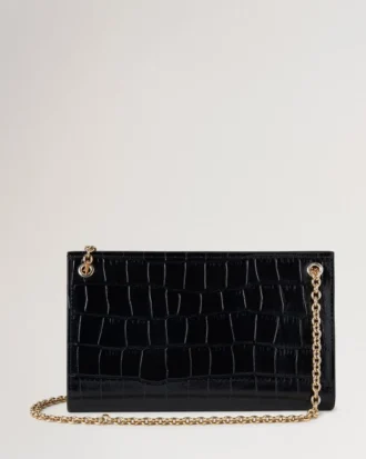 Amberley Clutch Schwarz Glänzend Small Croc Damen