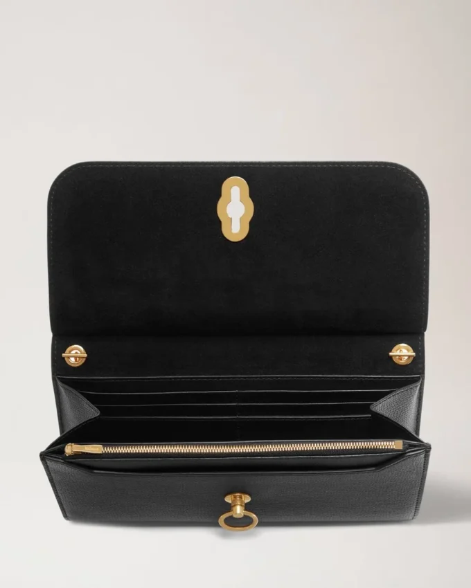 Amberley Clutch aus schwarzem, quergenarbtem Leder Amberley Amberley Clutch aus schwarzem, quergenarbtem Leder Amberley