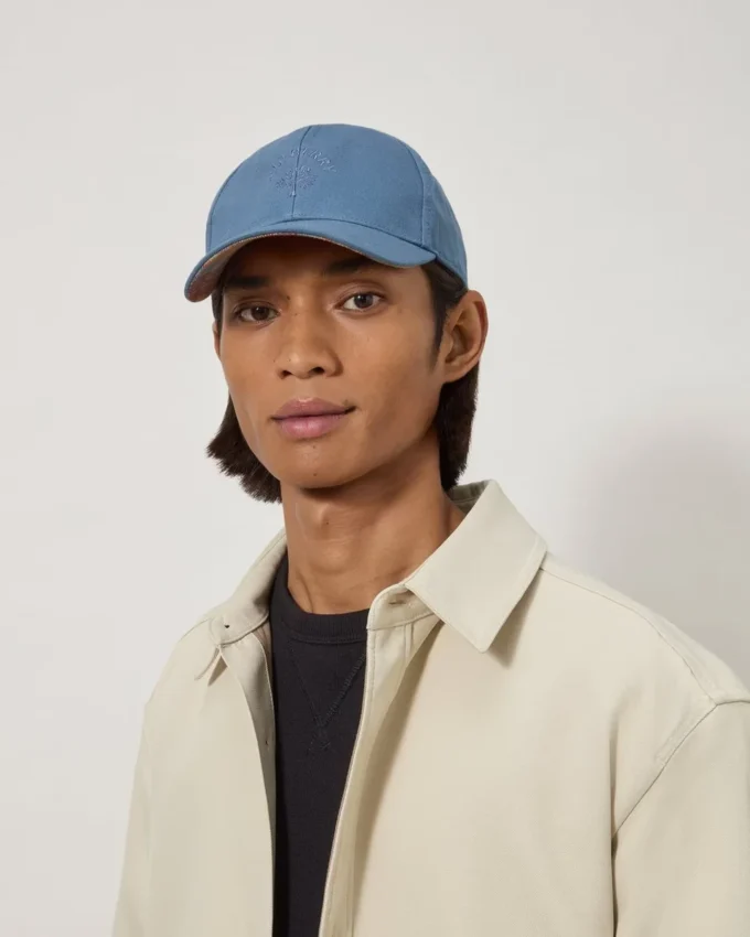Baseballkappe mit Karomuster aus Denim-Baumwolle für Herren Baseballkappe mit Karomuster aus Denim-Baumwolle für Herren