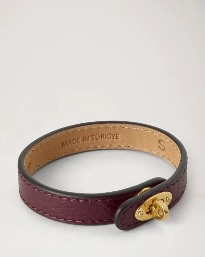 Bayswater Dünnes Armband Black Cherry Small Classic Grain & Messing Bayswater Dünnes Armband Black Cherry Small Classic Grain & Messing
