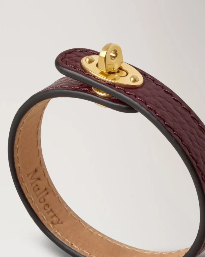 Bayswater Dünnes Armband Black Cherry Small Classic Grain & Messing Bayswater Dünnes Armband Black Cherry Small Classic Grain & Messing
