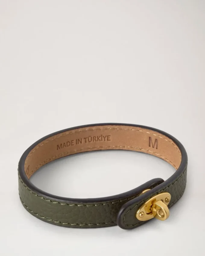 Bayswater Dünnes Armband Juniper Green Small Classic Grain & Messing Bayswater Dünnes Armband Juniper Green Small Classic Grain & Messing