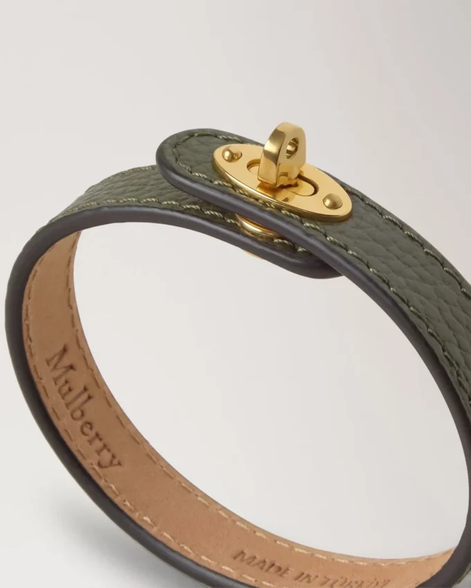 Bayswater Dünnes Armband Juniper Green Small Classic Grain & Messing Bayswater Dünnes Armband Juniper Green Small Classic Grain & Messing