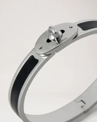 Bayswater Emaille-Armband Schwarz Edelstahl & Emaille