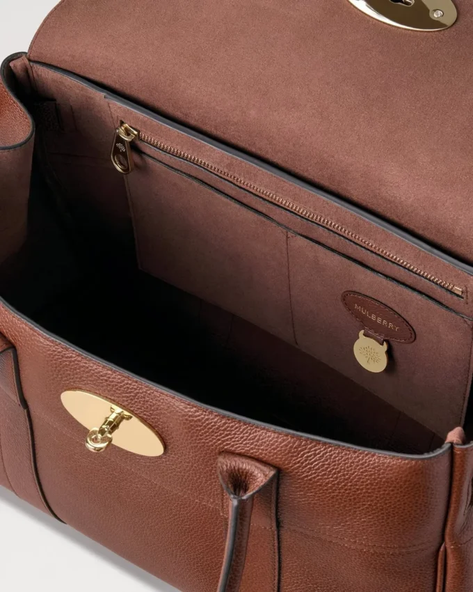 Bayswater in Eiche, kleine Tasche aus Leder mit klassischer Narbung, Mulberry Bayswater in Eiche, kleine Tasche aus Leder mit klassischer Narbung, Mulberry