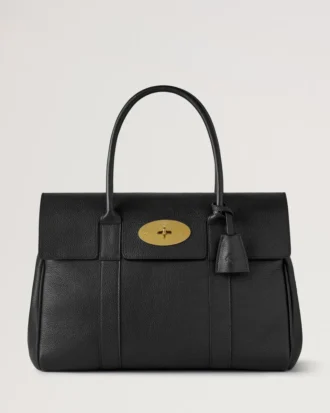 Bayswater in Schwarz & Messing Kleine Tasche mit klassischer Narbung Mulberry