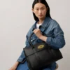 Bayswater in Schwarz & Messing Kleine Tasche mit klassischer Narbung Mulberry Bayswater in Schwarz & Messing Kleine Tasche mit klassischer Narbung Mulberry