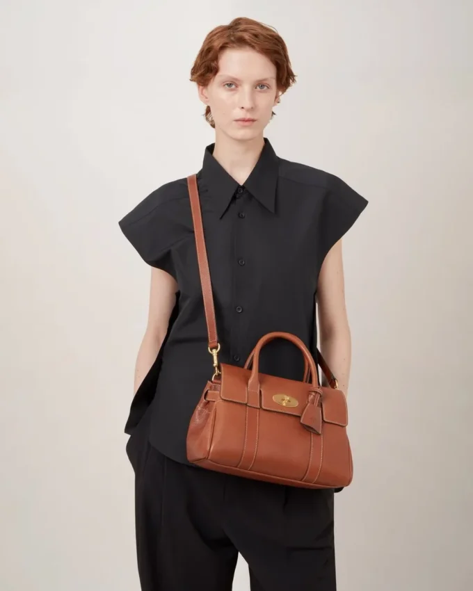 Bayswater Satchel aus Oak Nvt-Leder Schultertasche Mulberry Bayswater Satchel aus Oak Nvt-Leder Schultertasche Mulberry