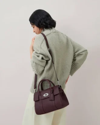 Bayswater Satchel Black Cherry Heavy Grain Bayswater