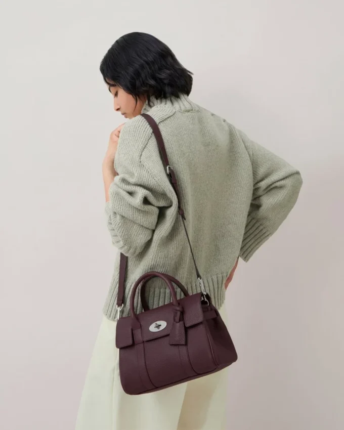 Bayswater Satchel Black Cherry Heavy Grain Bayswater