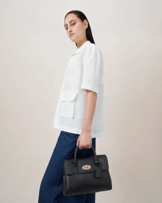 Bayswater Satchel in Schwarz, klein, klassisches Mulberry-Leder Bayswater Satchel in Schwarz, klein, klassisches Mulberry-Leder