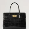 Bayswater Schwarz Glänzend Klein Krokodil Damen