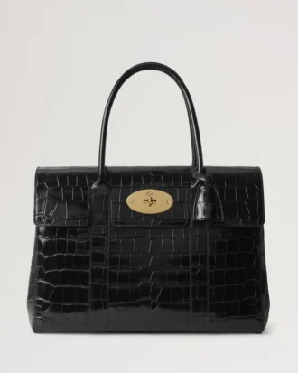 Bayswater Schwarz Glänzend Klein Krokodil Damen
