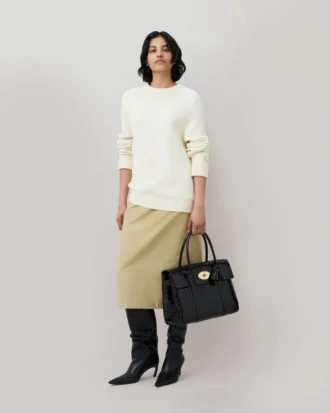 Bayswater Schwarz Glänzend Klein Krokodil Damen