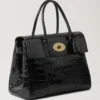 Bayswater Schwarz Glänzend Klein Krokodil Damen