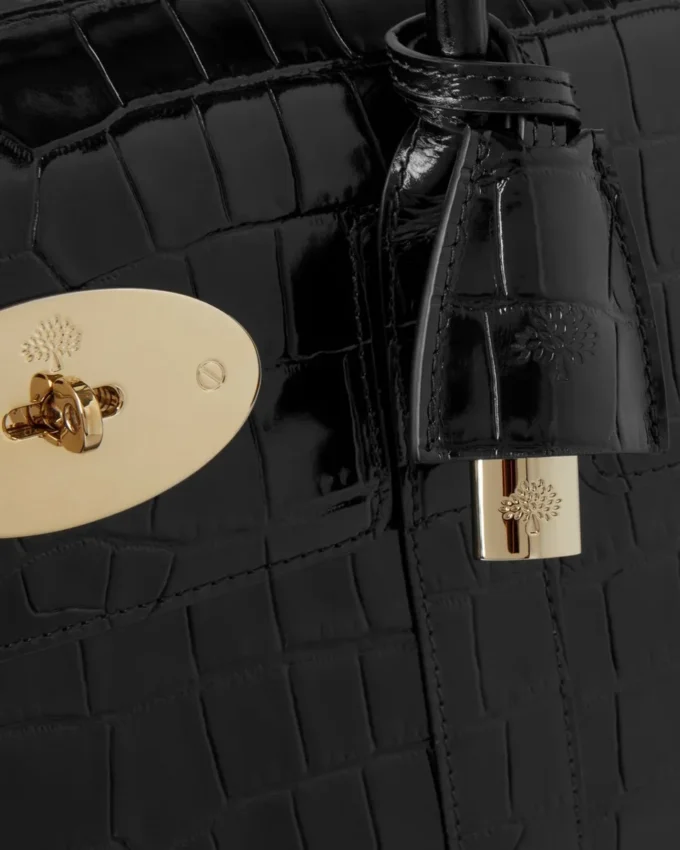 Bayswater Schwarz Glänzend Klein Krokodil Damen