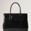 Bayswater Schwarz Glänzend Klein Krokodil Damen