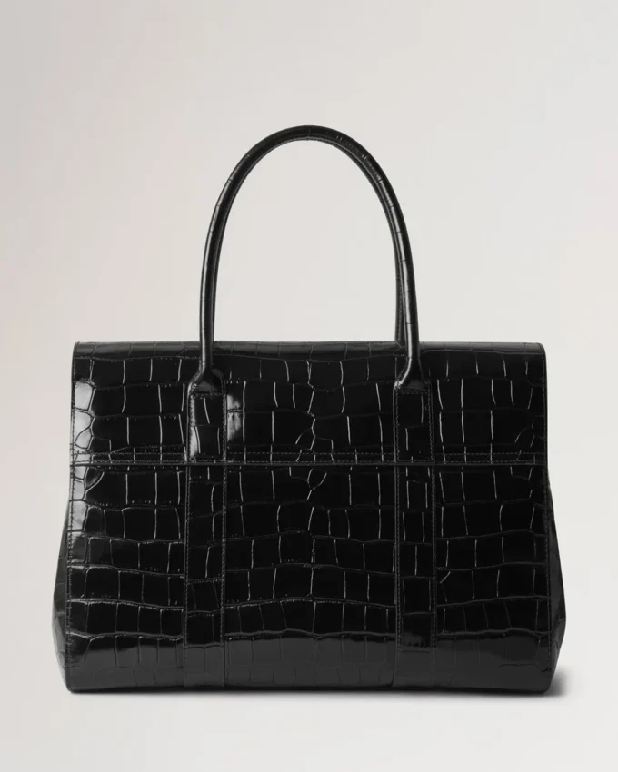 Bayswater Schwarz Glänzend Klein Krokodil Damen