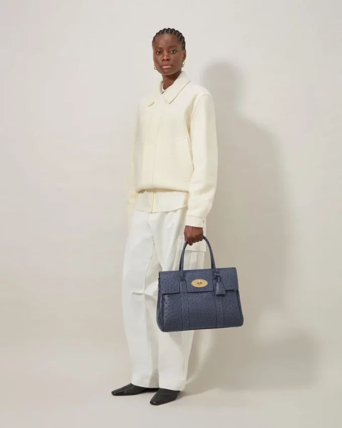 Bayswater Stormy Blue Straußenleder Damen Bayswater Stormy Blue Straußenleder Damen