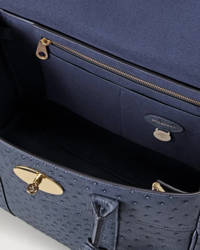 Bayswater Stormy Blue Straußenleder Damen Bayswater Stormy Blue Straußenleder Damen