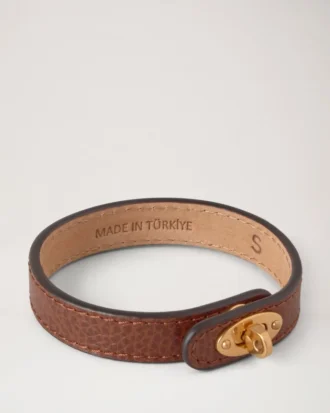 Bayswater Thin Armband Eiche Small Classic Grain & Messing