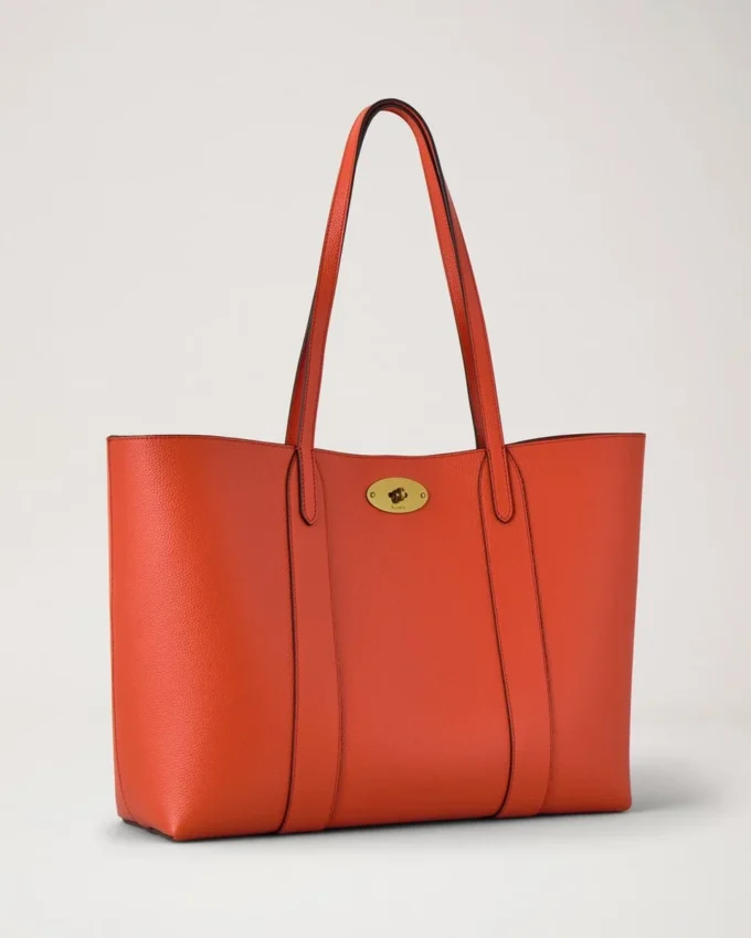 Bayswater Tote Coral Orange Small Classic Grain