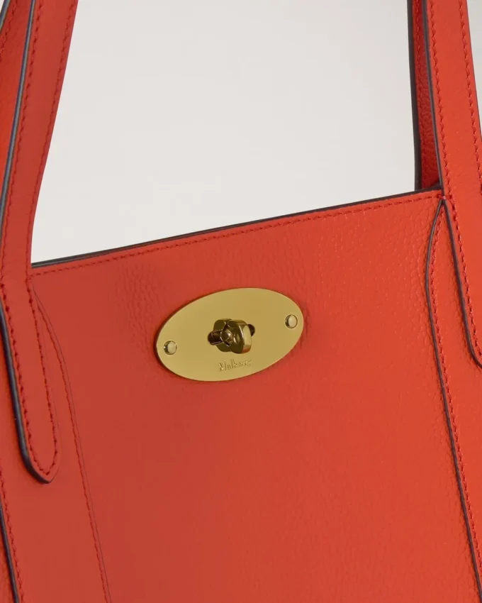 Bayswater Tote Coral Orange Small Classic Grain