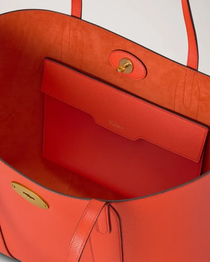 Bayswater Tote Coral Orange Small Classic Grain