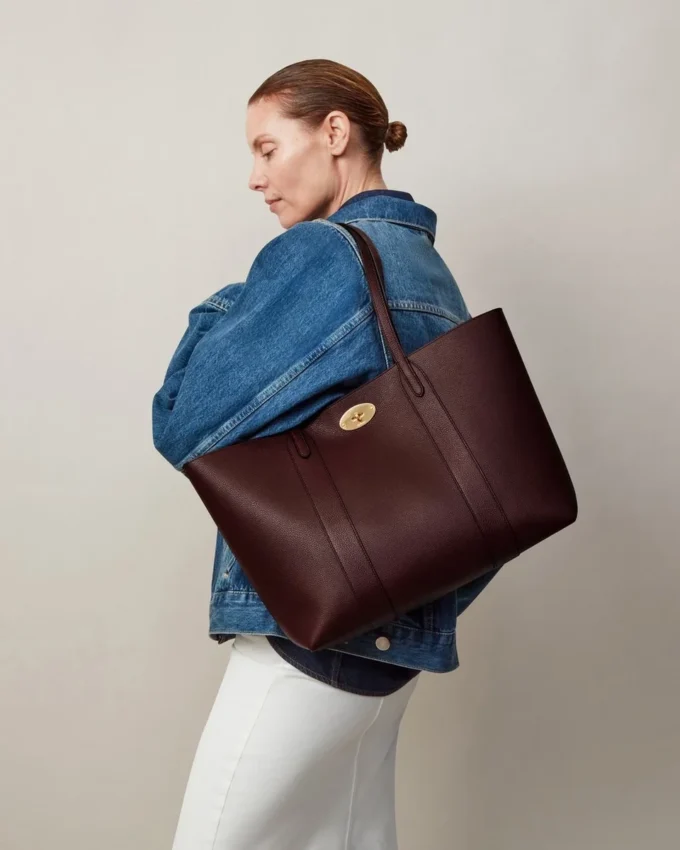 Bayswater Tote in Burgunderrot, kleines klassisches Narbleder, Mulberry Bayswater Tote in Burgunderrot, kleines klassisches Narbleder, Mulberry
