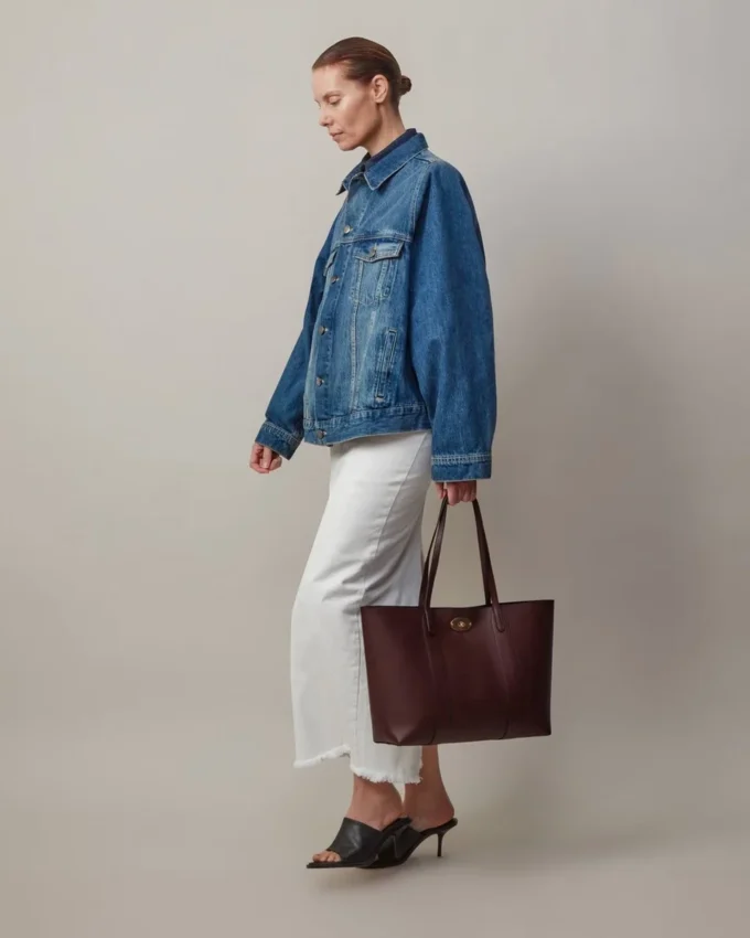 Bayswater Tote in Burgunderrot, kleines klassisches Narbleder, Mulberry Bayswater Tote in Burgunderrot, kleines klassisches Narbleder, Mulberry