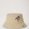 Bestickter Bucket Hat aus ecrufarbener Baumwolle – Sommerkollektion