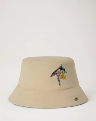 Bestickter Bucket Hat aus ecrufarbener Baumwolle – Sommerkollektion Bestickter Bucket Hat aus ecrufarbener Baumwolle – Sommerkollektion