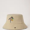 Bestickter Bucket Hat aus ecrufarbener Baumwolle – Sommerkollektion