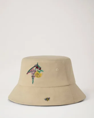 Bestickter Bucket Hat aus ecrufarbener Baumwolle – Sommerkollektion Bestickter Bucket Hat aus ecrufarbener Baumwolle – Sommerkollektion