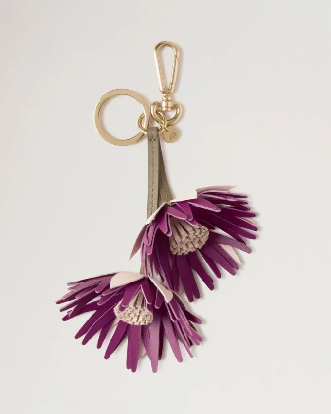 Blumen-Schlüsselanhänger – Dahlienblüte in Rosa & Orchideenblüte, Materialmix Blumen-Schlüsselanhänger – Dahlienblüte in Rosa & Orchideenblüte, Materialmix