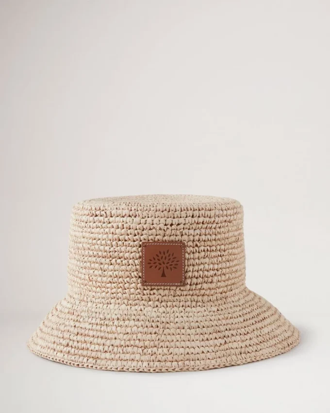 Bucket Hat Beige Raffia Herren Bucket Hat Beige Raffia Herren