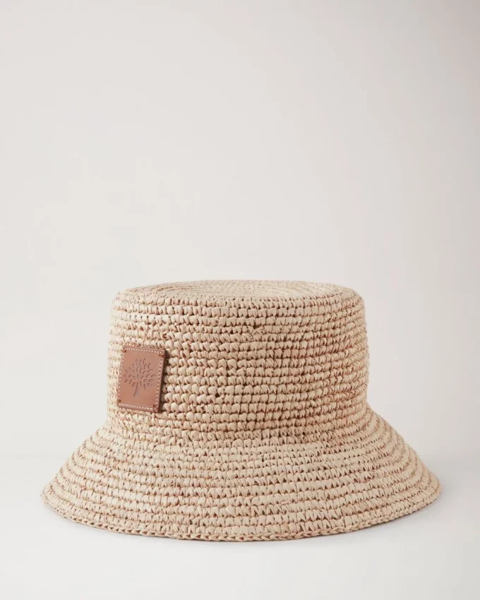 Bucket Hat Beige Raffia Herren Bucket Hat Beige Raffia Herren
