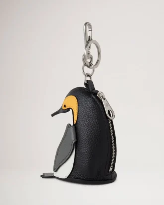 Case-Schlüsselanhänger – Pinguin Schwarz-Weiß, Micro Classic Grain & Heavy Grain