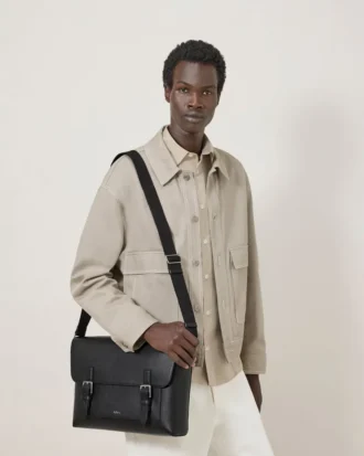 Chiltern Crossbody Messenger Schwarz Klein Klassische Narbung