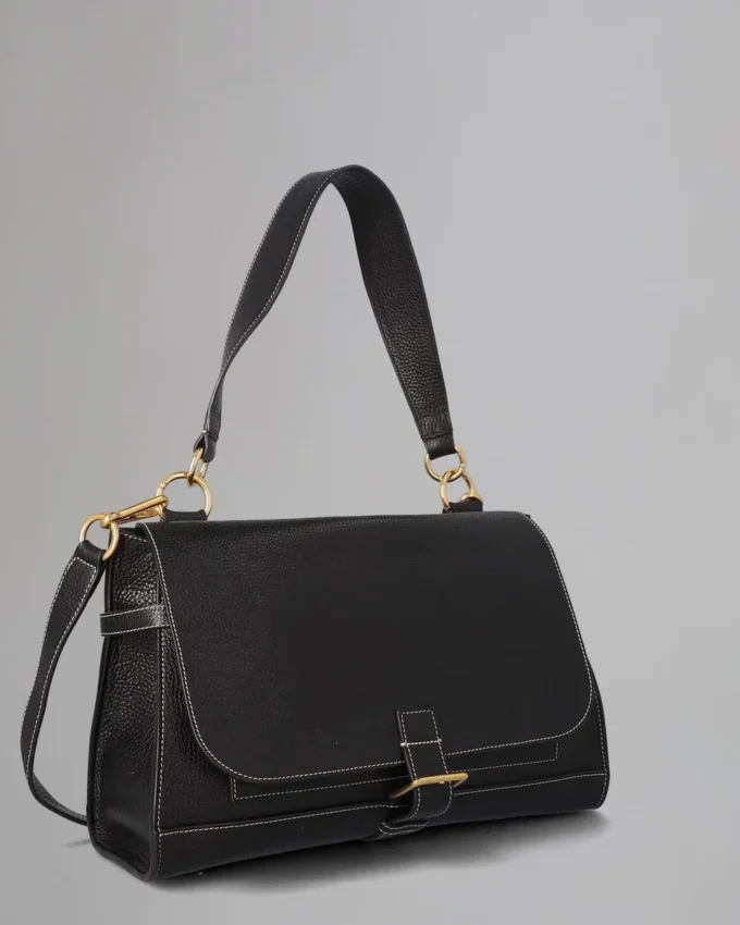Chiltern Satchel Secondhand Schwarz genarbt pflanzlich gegerbt Chiltern Satchel Secondhand Schwarz genarbt pflanzlich gegerbt