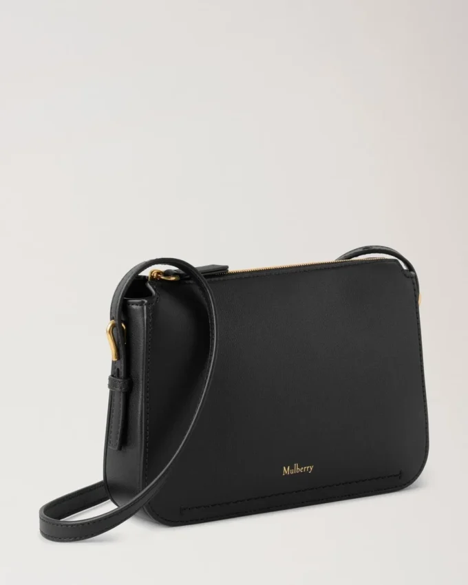 Clovelly Pouch Schwarz Micro Classic Grain Geschenke