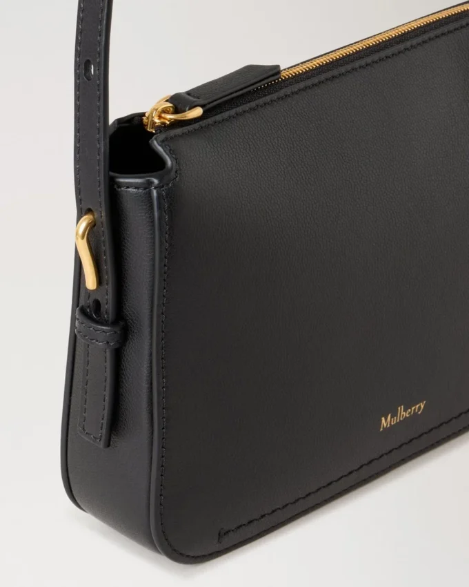 Clovelly Pouch Schwarz Micro Classic Grain Geschenke